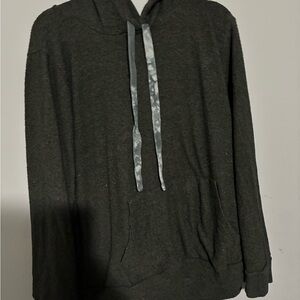Nine Britton Charcoal Hoodie with Patterned Drawstrings